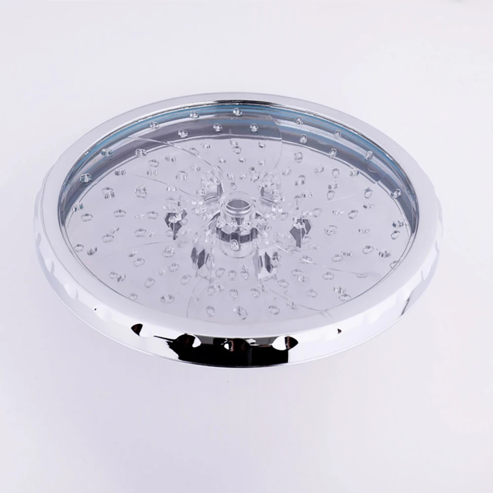 Abs Plastic Ronde Chrome Transparante Panel Regendouche Combo Badkamer Douchekop Set Met Enkele Functie Handdouche