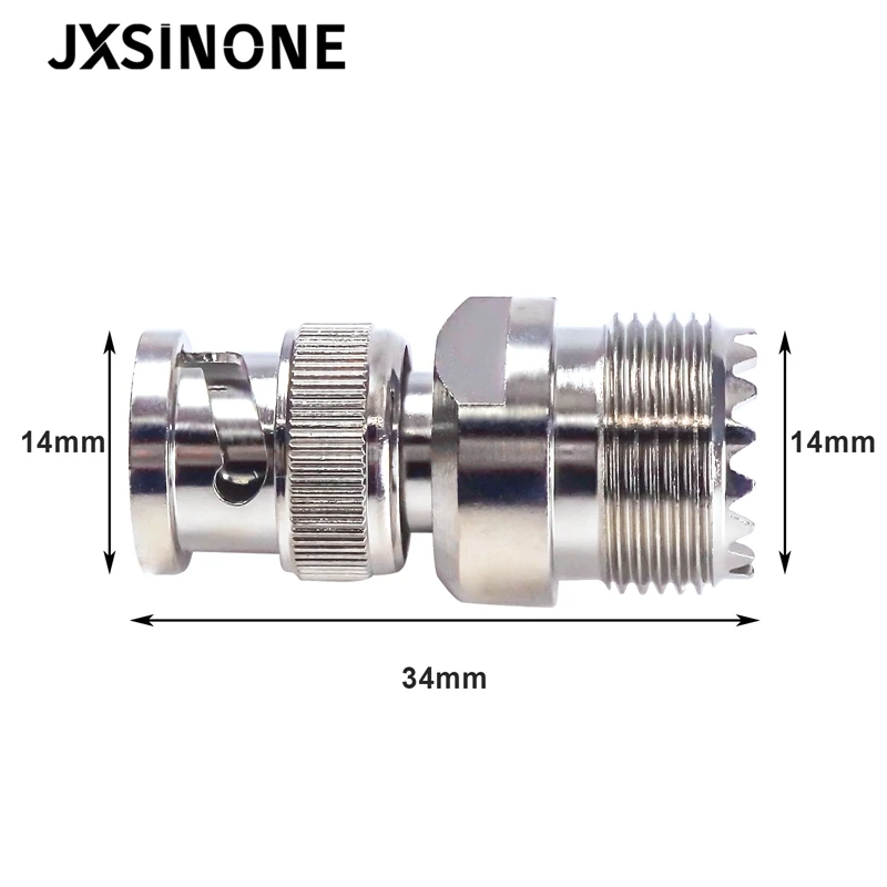 JXSINONE 1 قطعة BNC ذكر التوصيل إلى SO239 UHF أنثى PL-259 جاك RF محوري كابل محول موصل C20066