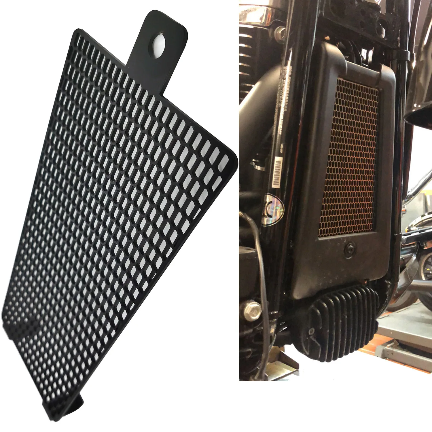 Black Mess Cooling Cooler Radiator Guard Grill Net Protector Cover Fit Harley Softail Fat Boy Breakout Low Rider 2018-2021