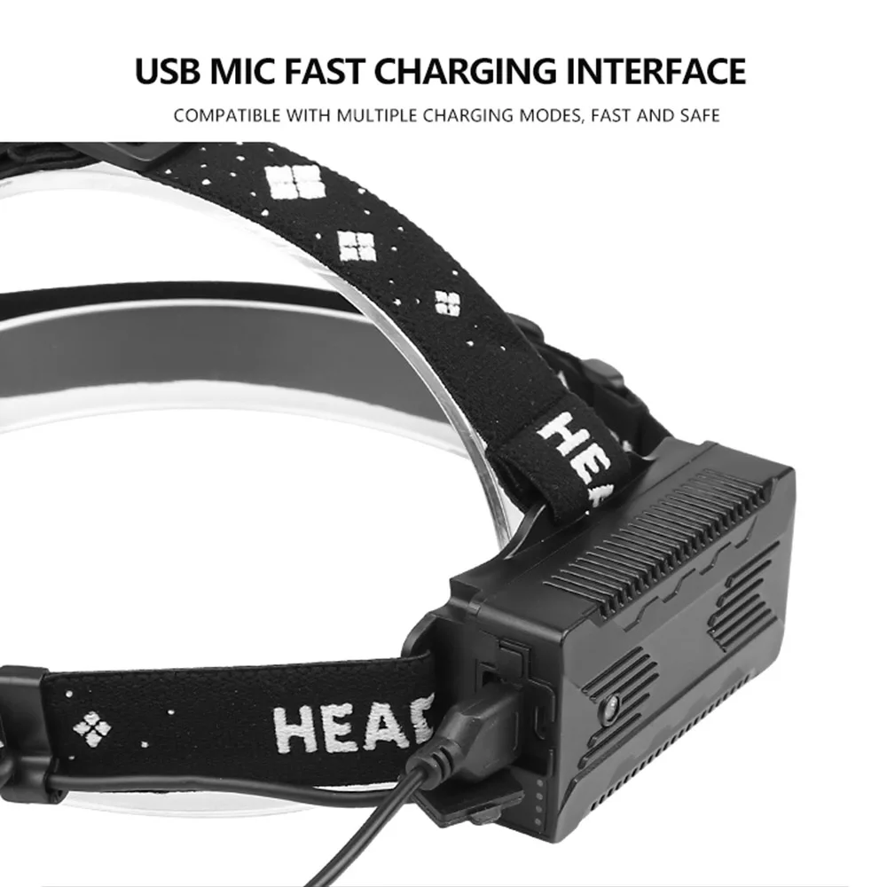 Налобсветильник фонарь XHP99.2 с ИК-датчиком и зарядкой от USB, индукционный светодиодный налобный фонарь, налсветильник фонарь для рыбалки, водонепроницаемый фонарь с аккумулятором 18650