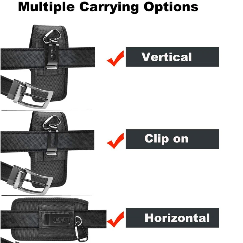 Mobile Phone Holster Belt Case with Hook Loop 3.5-6.3 inch For iPhone Samsung Xiaomi Huawei HTC Phone Pouch Waist Bag Cover Case