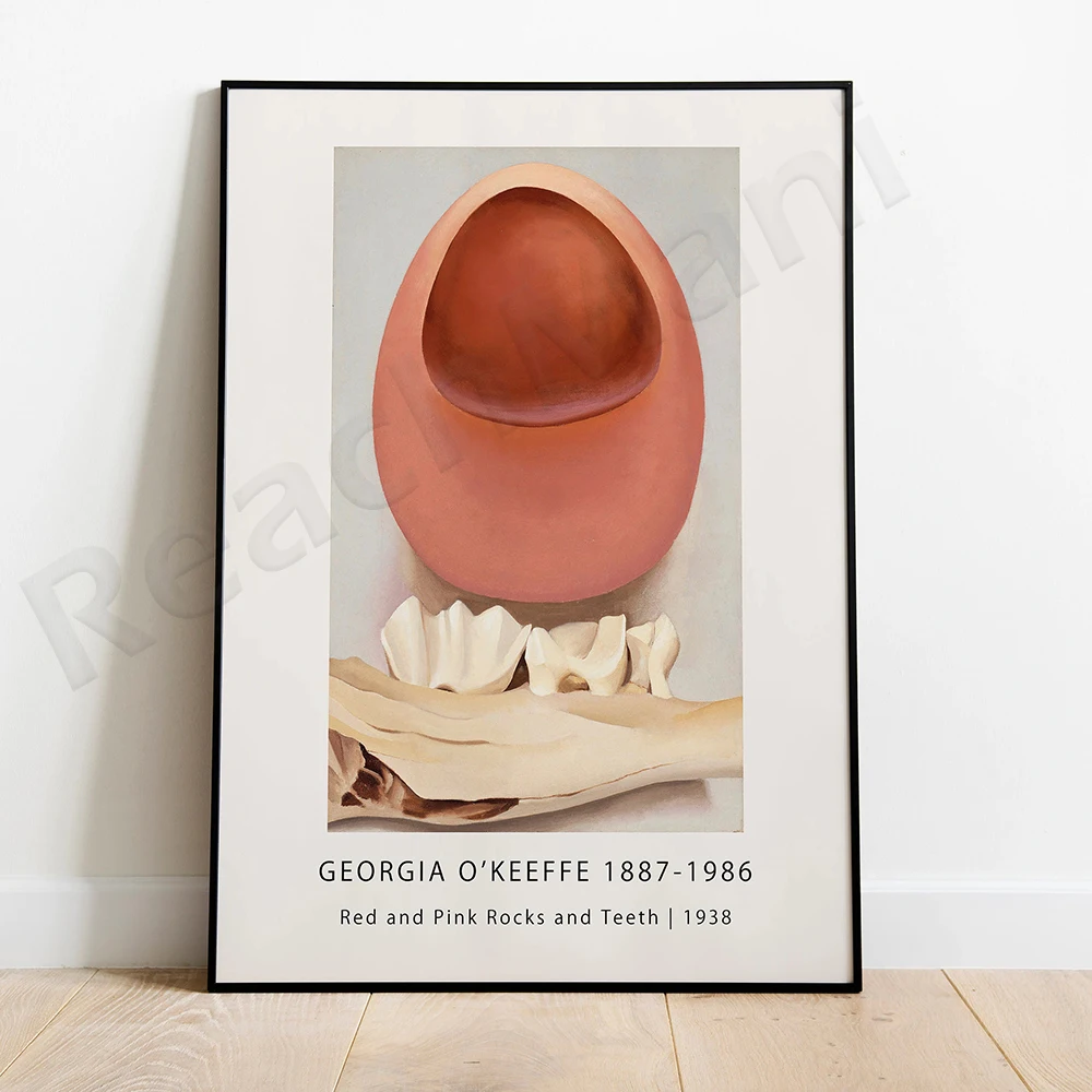 Georgia O'Keeffe - Red and Pink Rocks and Teeth, 1938 - Georgia O'Keeffe Exhibition Poster- Vintage Wall Art Prints - Gift idea