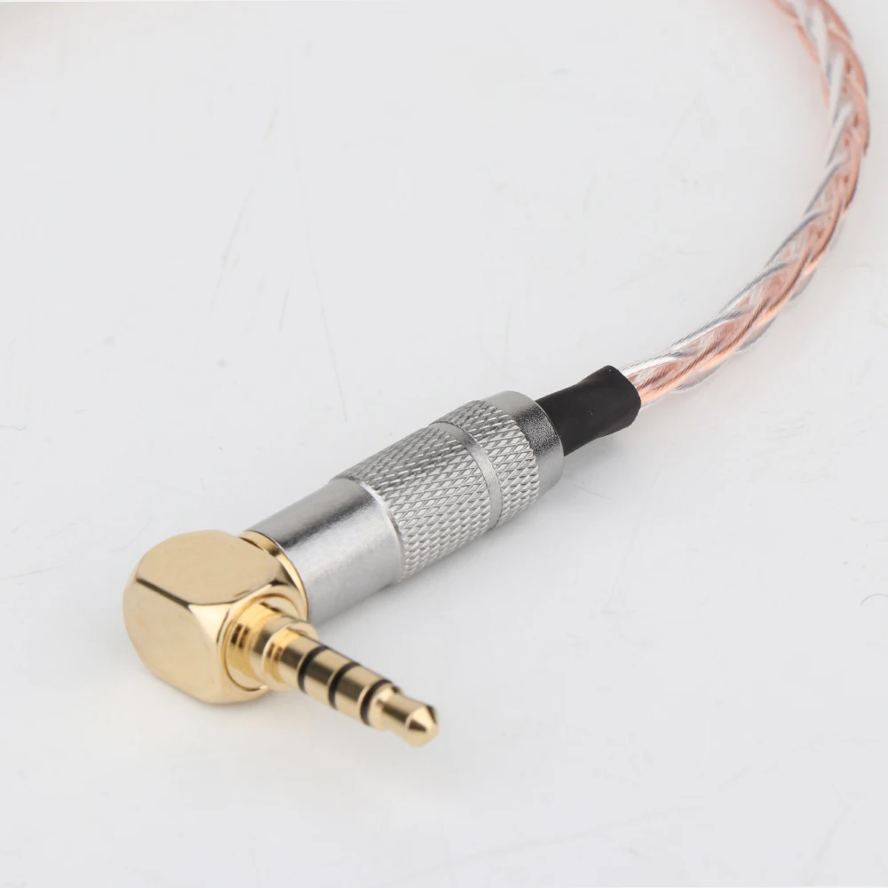 헤드폰 앰프 오디오 케이블용 3.5mm ~ 3.5 직각 AUX 케이블 8코어 OCC