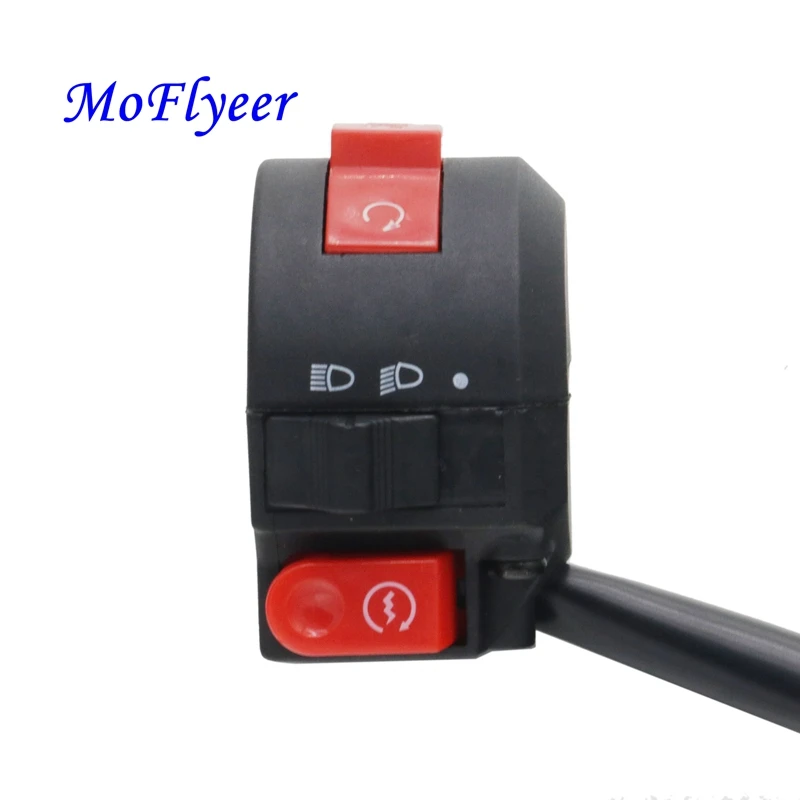 

MoFlyeer 22mm Motorcycle Switches Horn Button Turn Signal Electric Fog Lamp Light Start Motorbike Handlebar Controller Switch