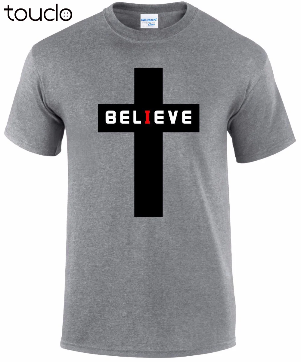 

2019 Mens Summer Sale 100 % Cotton T Shirt Believer Christian Religious Jesus Christ Faith Born Again Baptism Men's Tee Shirt