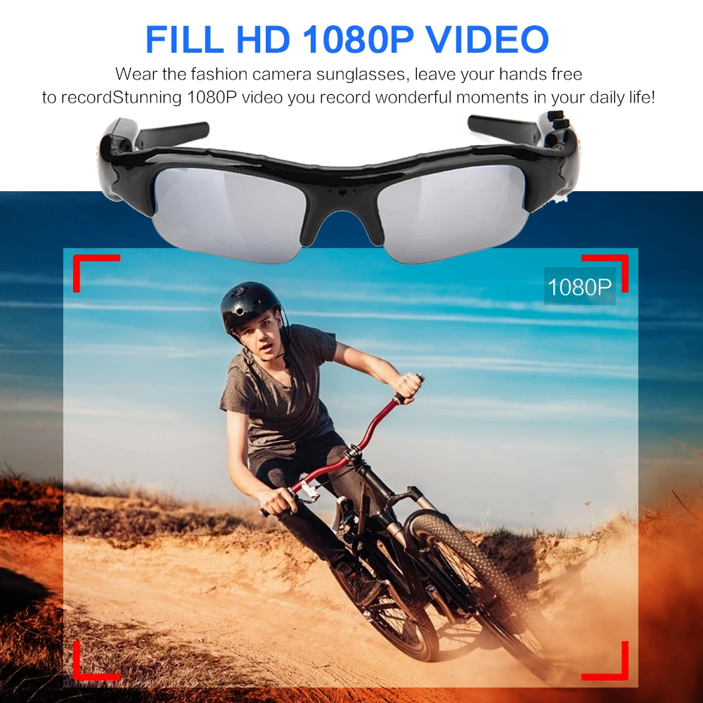 HD Digital 1080P 32G Mini Camera Sunglasses Polarized Sports Video Camcorder Micro DVR Video Recorder For Outdoor Cycling Drivin