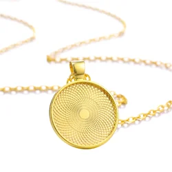 5pcs/lot 25mm Pendant Cabochon Base With 50cm Chains For Handmade DIY Jewelry Making Necklaces Findings Accessories