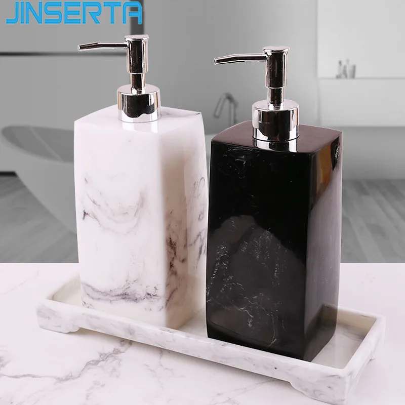 JINSERTA Marbled Soap Dispenser Press Sub-Bottle Luxury Home Hotel Bathroom Hand Sanitizer Shampoo Body Decorative Wash Bottle