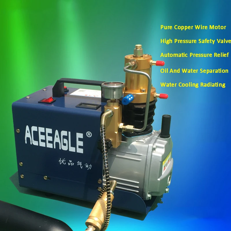 220V 1.8KW 40 Mpaเครื่องอัดอากาศแรงดันสูงปั๊มลมAirgun PCP Inflatorสูงความดันความปลอดภัยวาล์ว