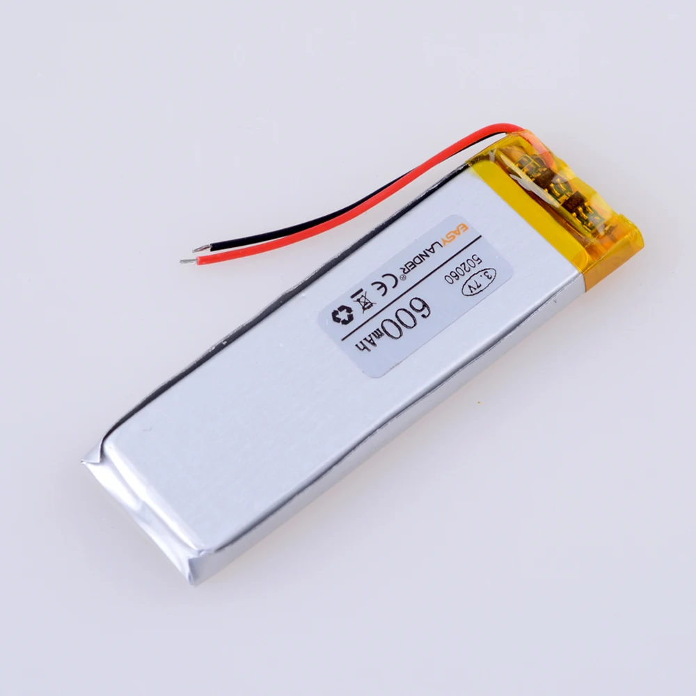 3.7V 600mAh 502060 502160 502260 Lithium Polymer LiPo Rechargeable Battery For Mp3 MP4 GPS bluetooth speaker