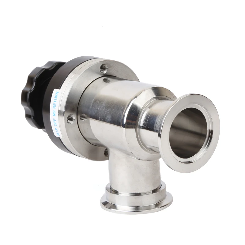 L-type Manual High Vacuum Baffle Valve Angle Valve Vacuum Flapper Valve Gas Safety Valve Stainless Steel KF16 KF25 KF40 KF50