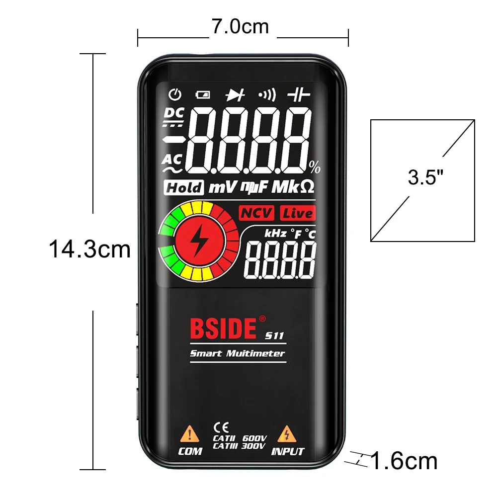 BSIDE S10 S11 9999 counts Digital Multimeter NCV Tester AC DC Diode Continuity Voltage Smart Meter Ohmmeter Universal Meter