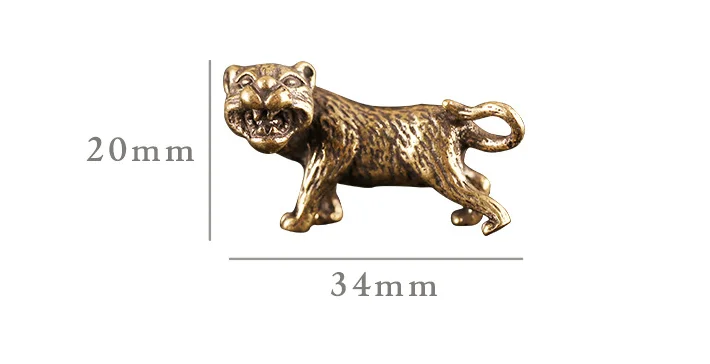 retro Brass simulation tiger model DIY Pendant craft ornament Miniature Fitting Keychain Pendant Accessories a1298