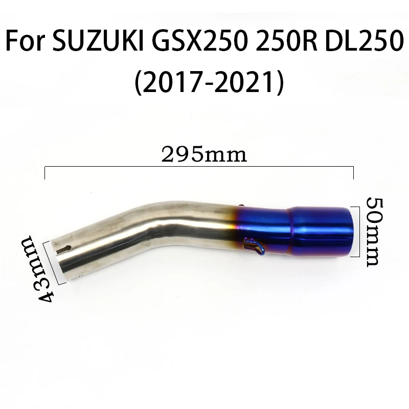 Dla SUZUKI GSX250R GSX 250R GSX250 Gsx 250 DL250 2000-2021 motocykl wydechowy środkowa rura łącząca tłumik rura ucieczka