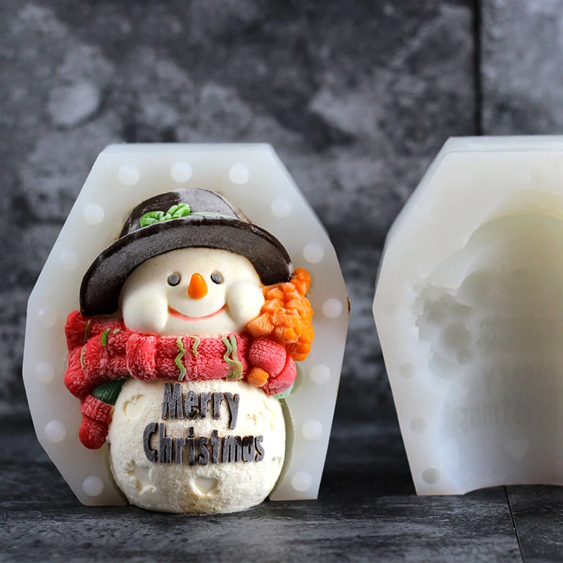 Christmas Snowman Silicone Molds 3D Big Size Mousse Baking Mold For Cake Decorating Tool Candle Plaster Handmade Craft  Mould