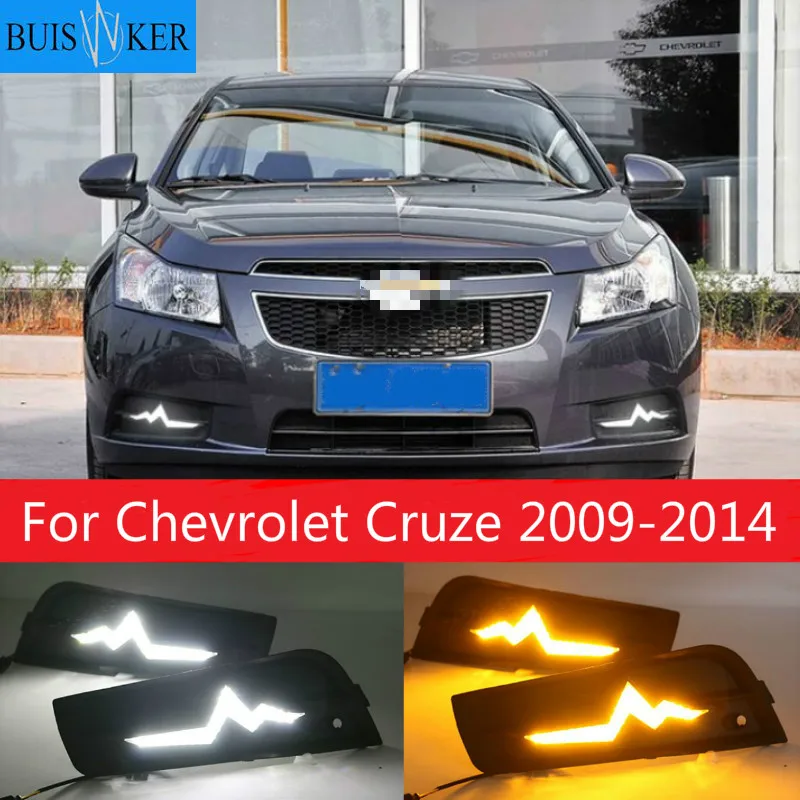 

LED Daytime Running Light DRL For Chevrolet Cruze 2009-2014 High-profile DRL Fog Lamp with Turn Signal Dimmed Light