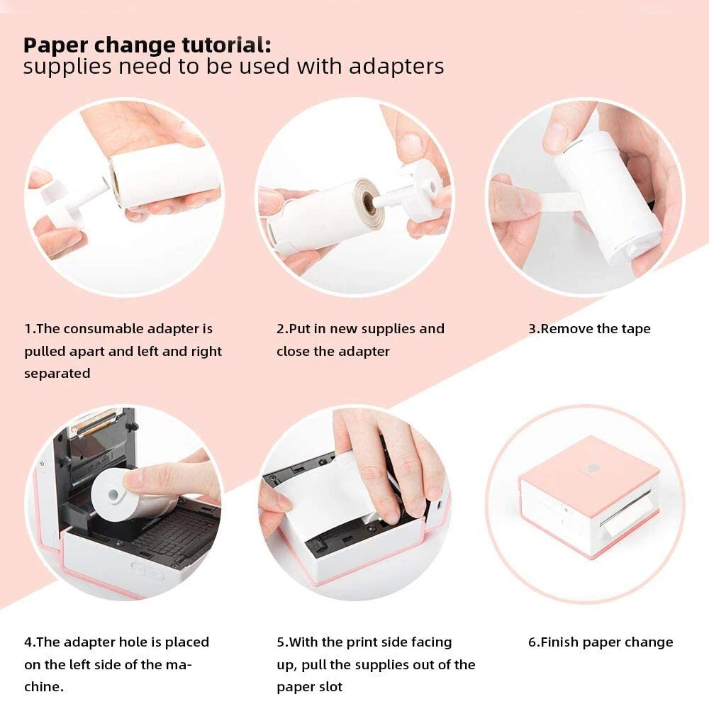 Papel térmico transparente adhesivo blanco para impresora Phomemo M02/M02 Pro/M02S, papel de foto adhesivo imprimible