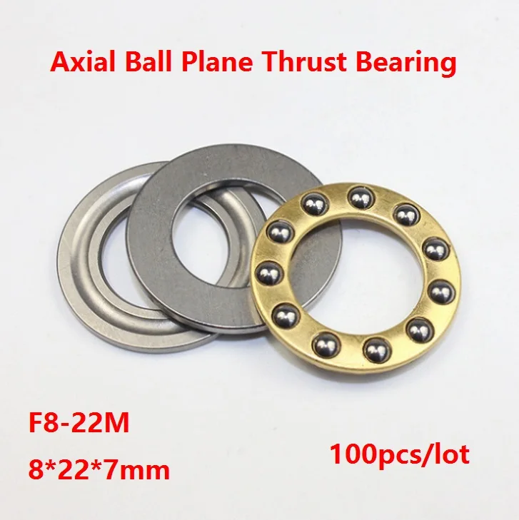 

100pcs/lot High Quality F8-22M 8×22×7mm Axial Ball Plane Thrust Bearing Mini plane ball bearing 8*22*7mm