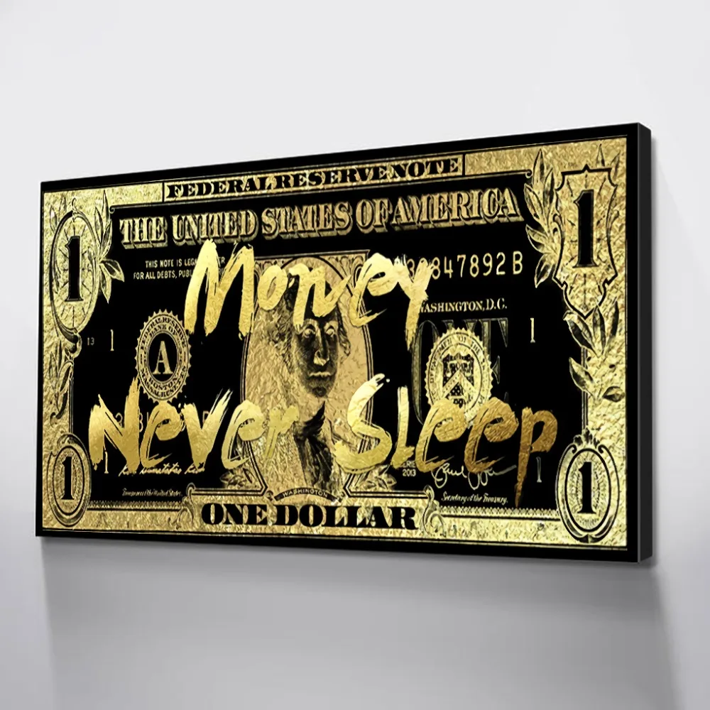 

Canvas Paintings Modular Pictures HD Prints 1 Panel Dollar Money Poster Gold Home Decorative Vintage Wall Artwork Living Room
