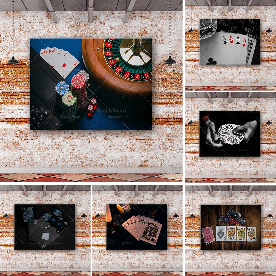 

Poker game room wall art canvas-gambling game art canvas poster