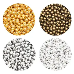 3mm 4mm 6mm Metal Beads Round Loose Spacer Beads for Jewelry Making Diy Bracelet Necklace Accessories Wholesale