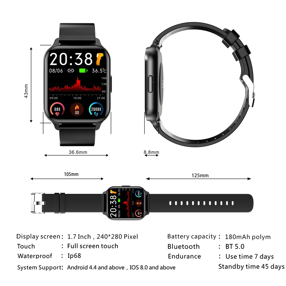 Thông Minh 1.7 Inch Đồng Hồ Nam Nữ Bluetooth Smartwatch Tùy Chỉnh Giấy Dán Tường Mult Thể Thao Theo Dõi Q26 Dành Cho Android IOS Đồng Hồ Nữ