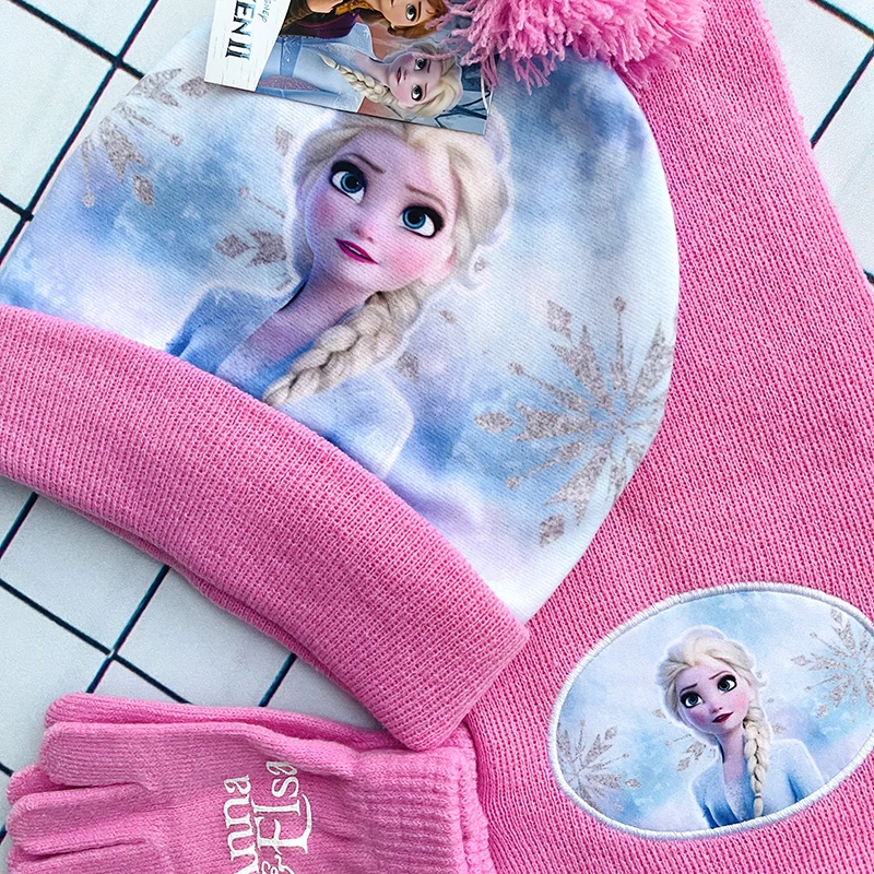 3-8 anni inverno caldo bambini Anna Elsa cappello da cartone animato sciarpa di peluche guanti Set Multi pezzo protezione ispessita cappello per