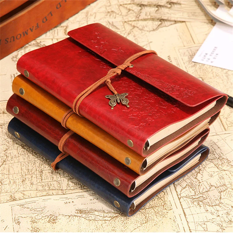 Travelers Butterfly Notebook Diary Notepad Vintage Literature PU A6 Leather Note Book Stationery Gift Traveler Journal Planners