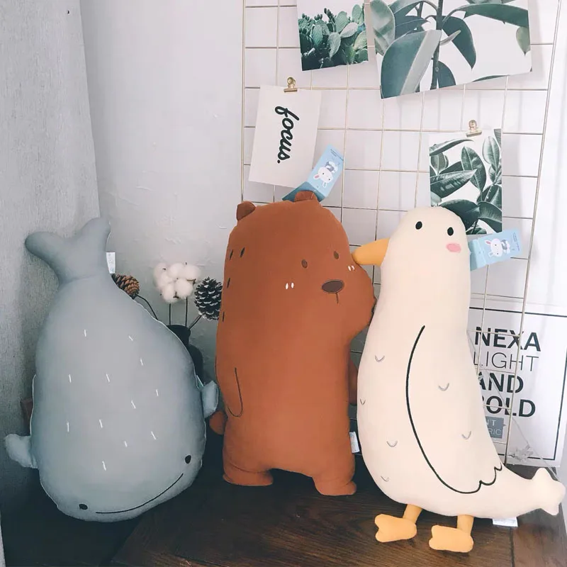 

Cartoon Animal Plush Toys Pillow Doll Cute Fox Bear Whale Seabird Back Sofa Cushion Home Decoration Girls Kids Birthday Gifts