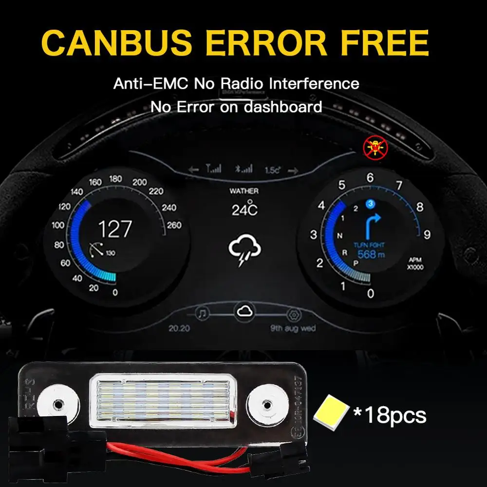 Numer oświetlenia tablicy rejestracyjnej LED CANBUS dla VW Skoda Facelift 09-12; Facelifted 2003-2012; Roomster 5J 2006-2010) — zdjęcie 5