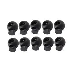 25 Pcs Plastic Toggles Round Spring Toggles Luggage Lanyard Stoppers Spring Loaded Cord Lock End Stoppers (Black)