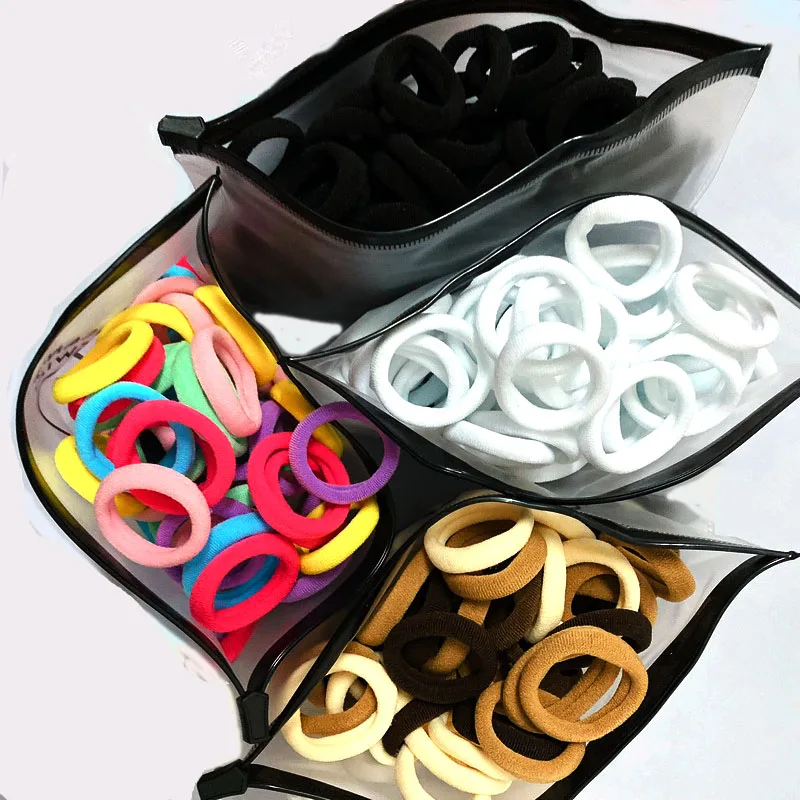 50 teile/satz Mädchen 3 cm Bunte Haar Gummibänder Baby Scrunchies Pack Elastische Haar Krawatten Für Kinder Weiß Haar Ringe gum Stirnband – Detail 3