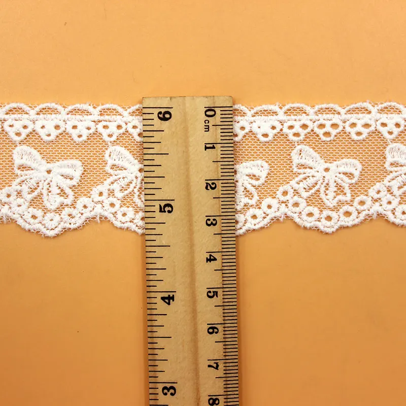 1 Yd Cotton Embroidery Lace Butterfly White And Black Soft Tulle Lace Sewing Apparel Trims 3.5CM