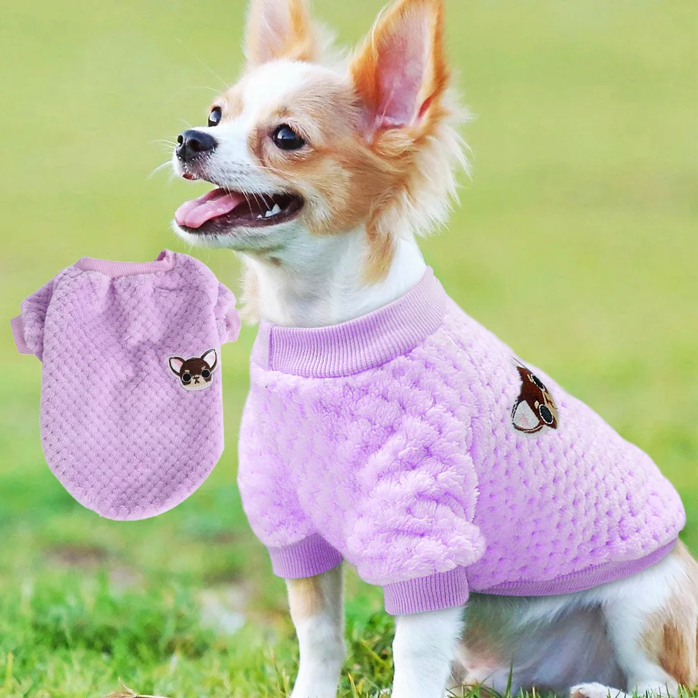 Vestiti per cani da compagnia autunno e inverno maglione caldo moda cane felpa con cappuccio morbido pile maglione gatto