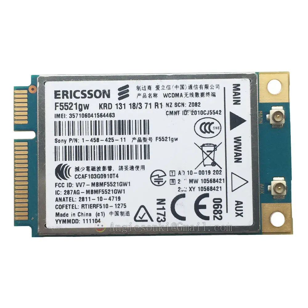 

Unlocked F5521GW Wifi Wireless 3G WWAN Card GPS Mini PCI-E WCDMA HSPA + EDGE/GPRS/GSM 21Mbps Ericsson for Dell Windows 2000 XP