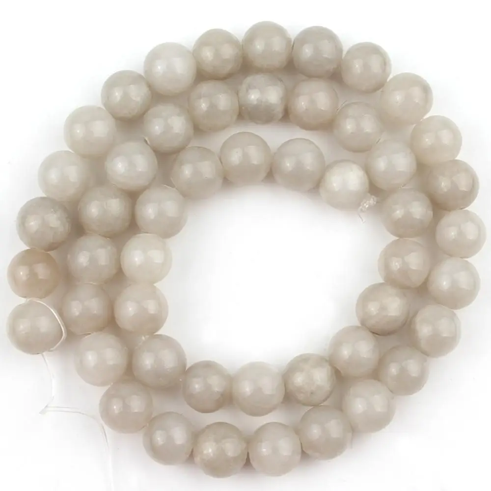 6/8/10/12mm Gray  Jades Stone Beads Round Loose Beads For Accessories Jewellery Making DIY Bracelet 15\'\'/Strand