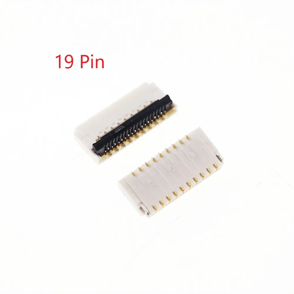 100 Pcs FPC Connector 19 Pin 0.3 mm Pitch 0.9 mm Height Back Flip Type Dual Sided Top and Bottom Right Angle SMT PCB FH35C-19S