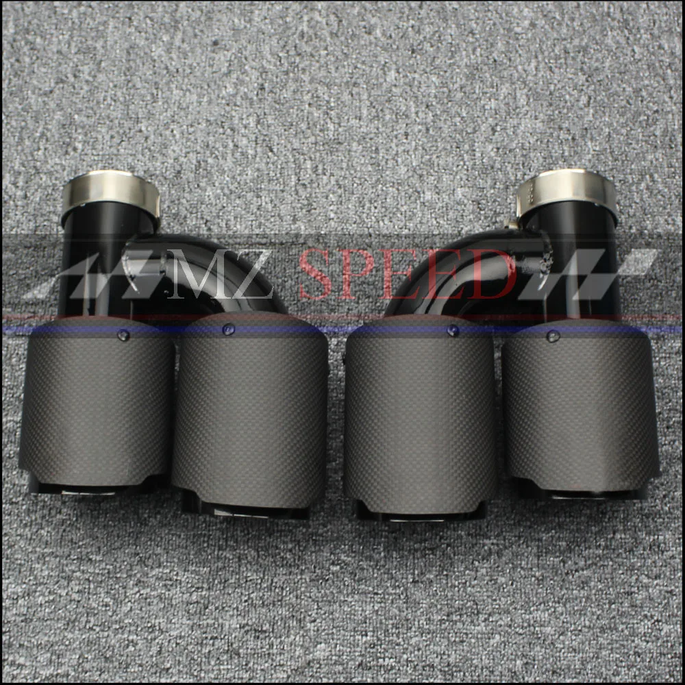 1 pair Car exhaust pipe H Model A.K Carbon Exhausts Dual End Tips for BMW BENZ AUDI VW Exhaust Dual Muffler Pipes Tail Tips