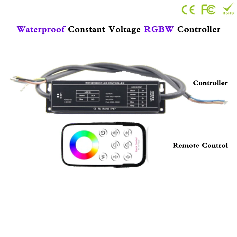 Imagem -02 - Prova Impermeável Água Constante Tensão Led Controlador 5a x 4ch Ip67 Mais Toque Conjunto de Controle Remoto para Rgb Rgbw Led Strip Luzes dc 12v 24v à