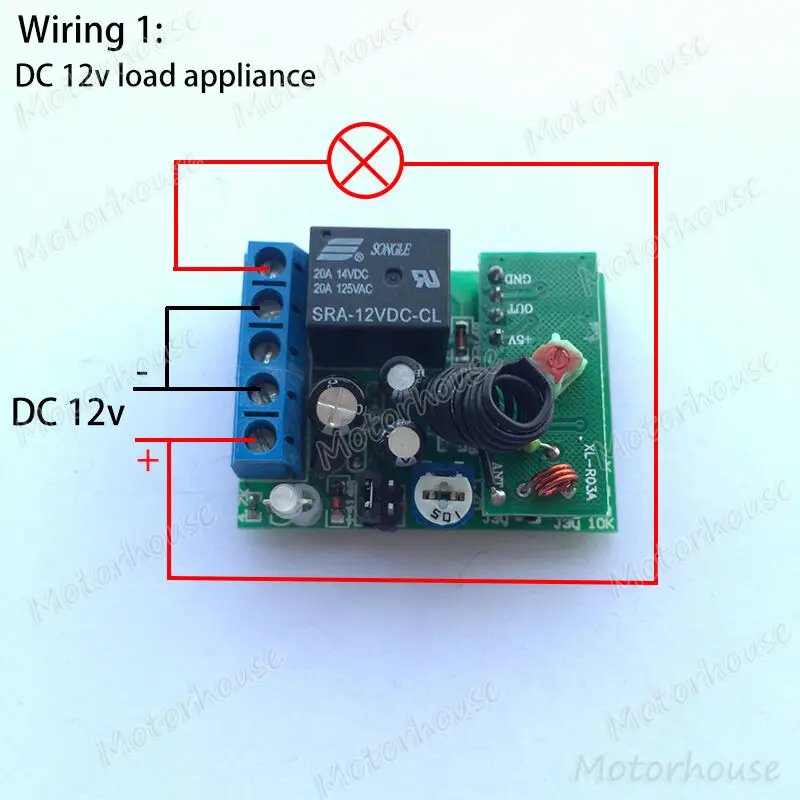 DC 12v 20A Relay Wireless single-channel remote control switch RF Switch on/off+ Delay Time Timer