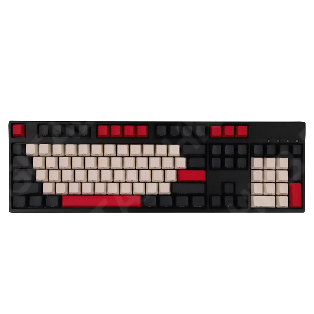 Mechanical Keyboard Keycaps Red Black Color PBT OEM Profile Height 104 Keys for 60% 80% GK61 SK61 Anne Pro 2