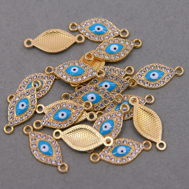 6 pieces / lucky evil eye drooping evil eye Diy jewelry accessories charm necklace bracelet connector