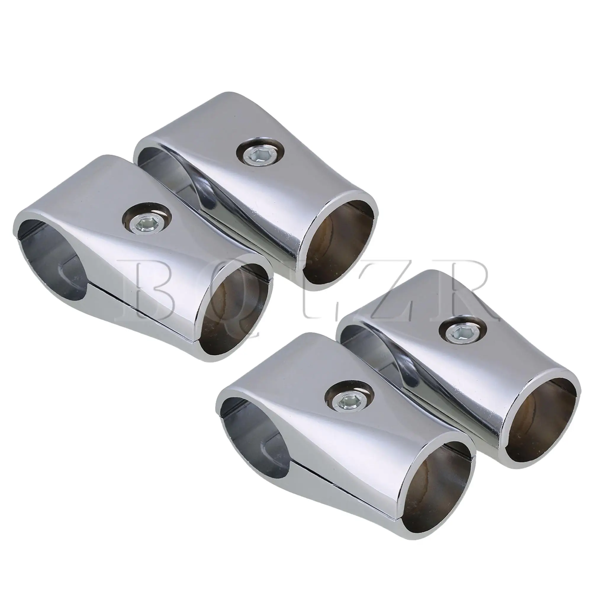 

BQLZR 4 x Aluminum Alloy Pipe Clamps Connector for 32mm ID Round Tube Silver