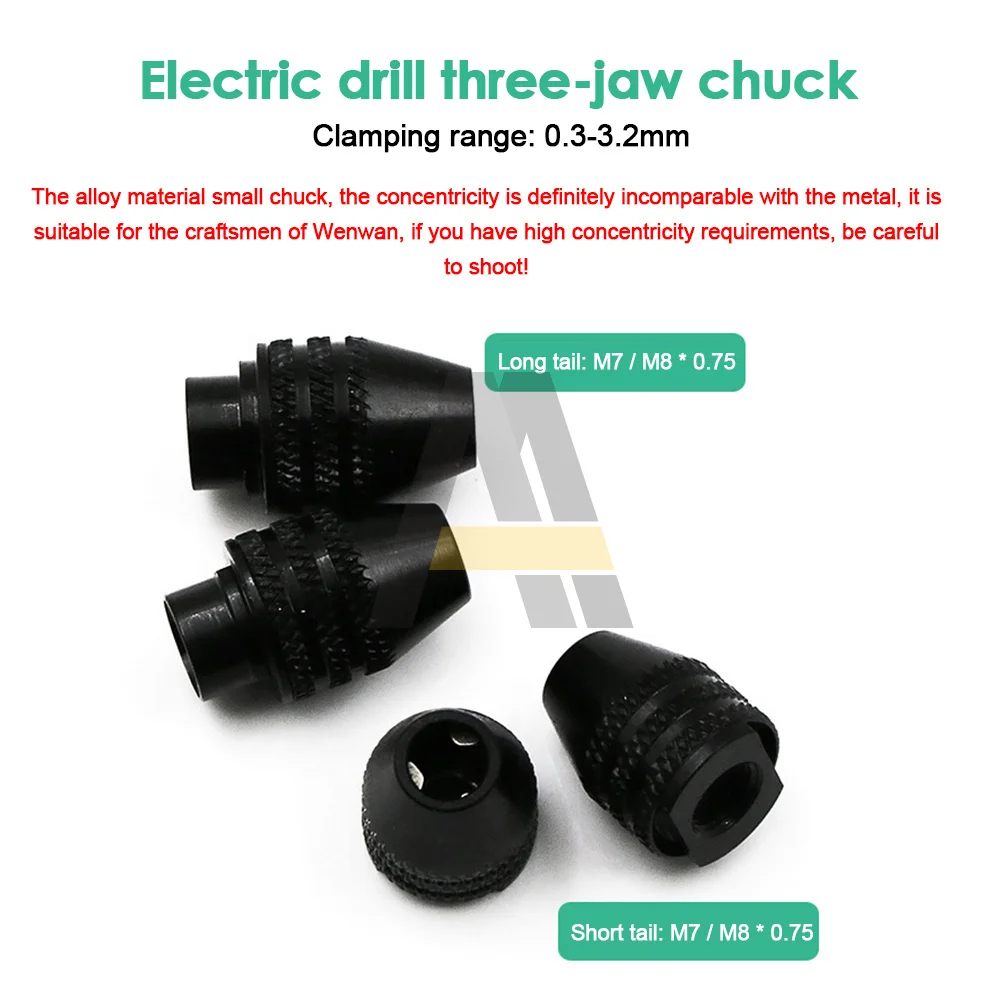 Mini Multifunctional Multi M7/M8 Keyless Drill Chuck For Electric Rotary Tools M7/M8 X0.75mm Quick Change Three-Jaw Drill Chucks