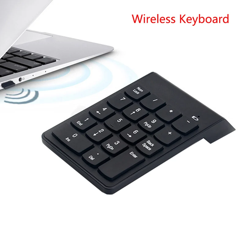 Portable Mini Number Keypad Numeric Keyboard Digital Keyboard 2.4G Wireless USB Number Pad 18 Key for Laptop PC Notebook Desktop