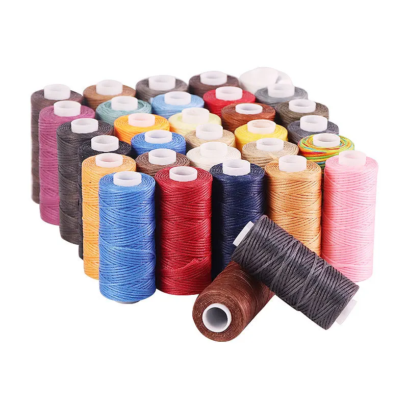 50M 150D HQ Thickness Waxed Thread For Leather Waxed Cord For Diy Handicraft Tool Hand Stitching Thread Flat Waxed Sewing Line