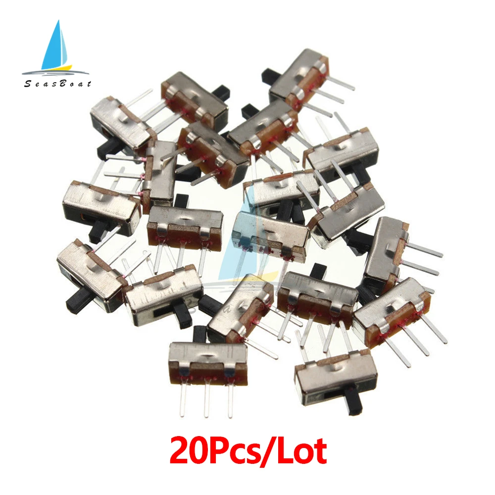 20Pcs SS12D00G Interruptor On-Off Mini Slide Switch 32-bit SPDT1P2T 3-pin PCB Board Toggle Switch DC 50V 0.5A for DIY