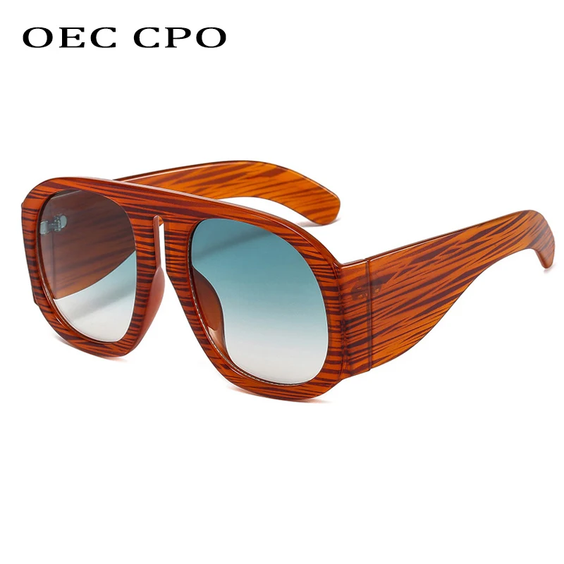 OEC CPO gafas De Sol cuadradas De gran tamaño para mujer, gafas De Sol Steampunk, Marco grande, lente degradada, gafas De Sol femeninas