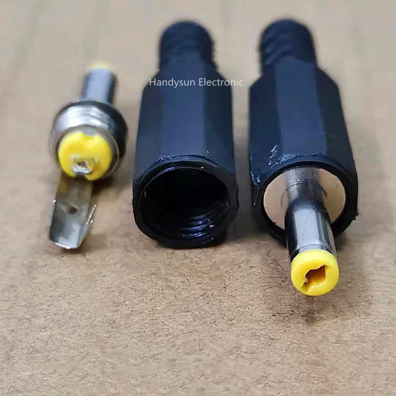 DC Power Male Plug Connector 4.0x1.7mm Welding Wire Male Yellow HeadPortable DVD / EVD Special Charging Wire With Tuning Fork