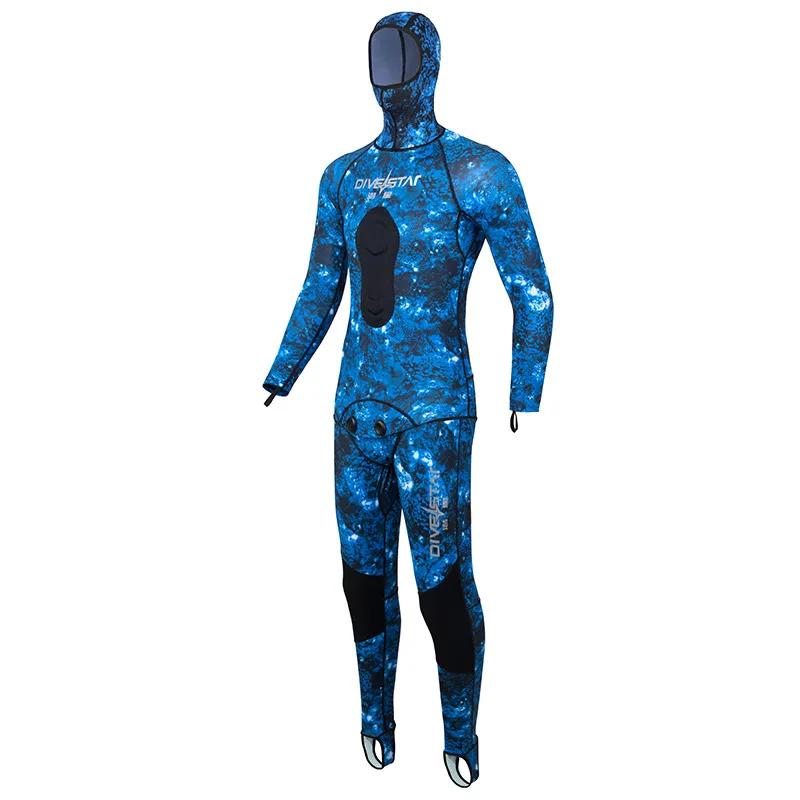 0.5Mm Neopreen Tweedelige Wetsuits Hooded Scuba Full Body Onderwater Surfen Onderwatervissers Duikpak Snorkelen Jacht Badpak